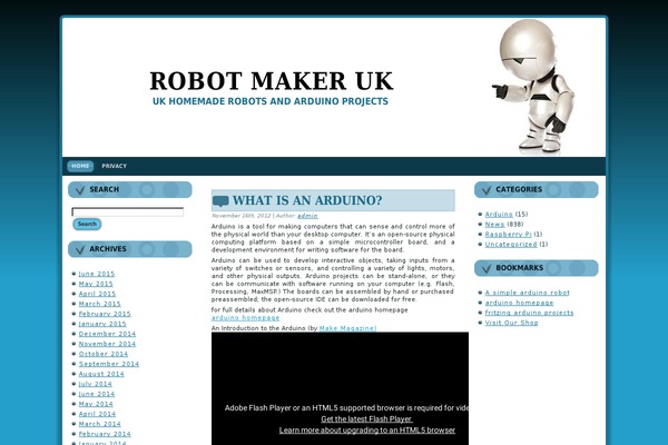 Robot theme site design template sample