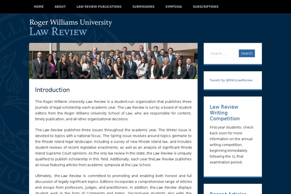 rogerwilliamslawreview.org site used Superhero