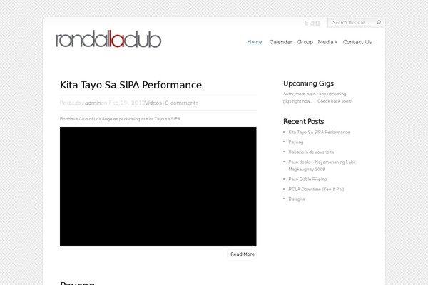 Site using Gigs Calendar plugin