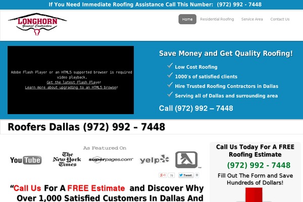 roofersdallas.org site used Ppl Ninja Theme