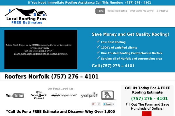 roofersnorfolk.net site used Ppl Ninja Theme