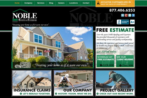 Noble theme site design template sample