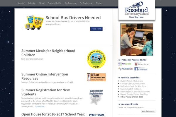 Rosebud theme site design template sample