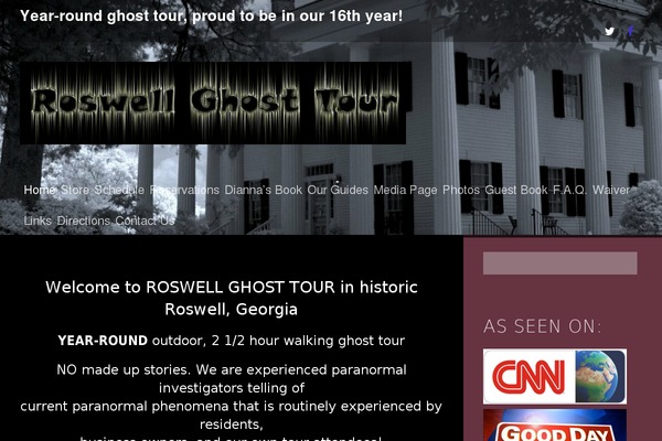 roswellghosttour.com site used Octane-bootstrap