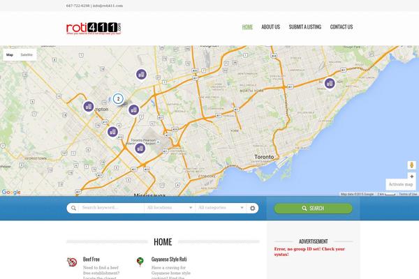 Directory theme site design template sample