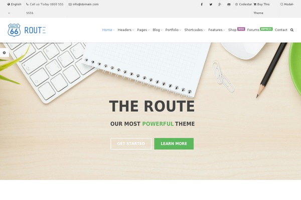Route website example screenshot