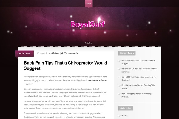 Glow theme site design template sample