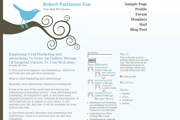 Bluebird theme site design template sample