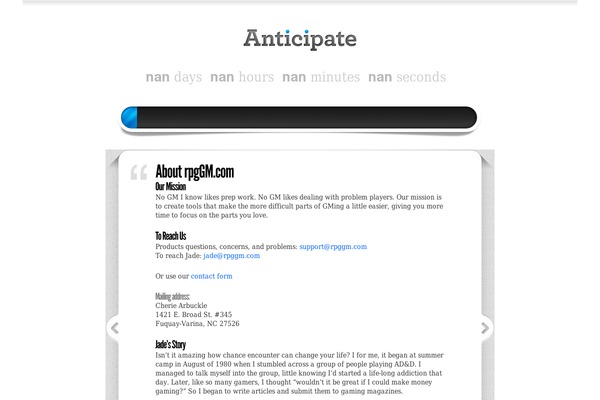 Site using Anticipate plugin