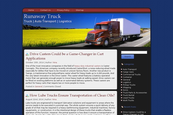 runawaytruck.com site used Business_transport
