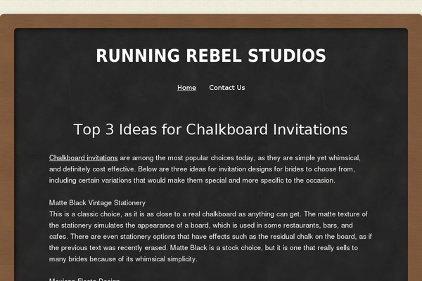 Classic Chalkboard theme site design template sample