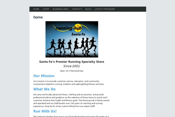 runsantafe.com site used Minimal