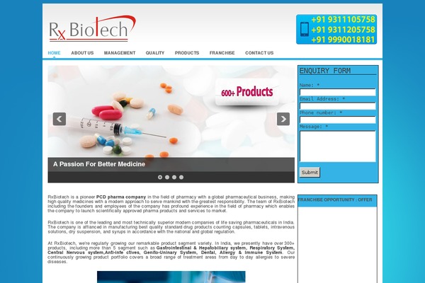 Site using WordPress Thumbnail Slider plugin