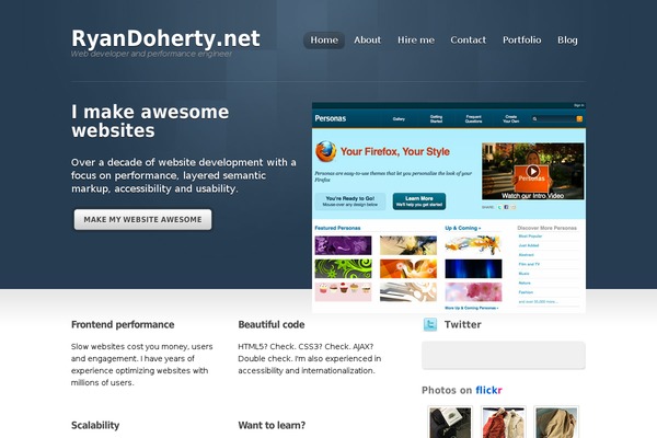 Inspire theme site design template sample
