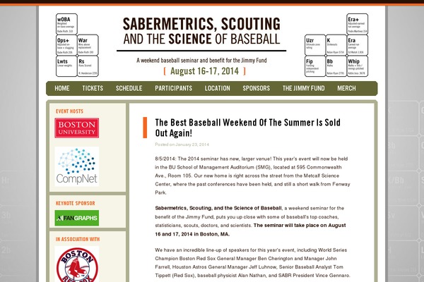 saberseminar.com site used Baseballprospectus