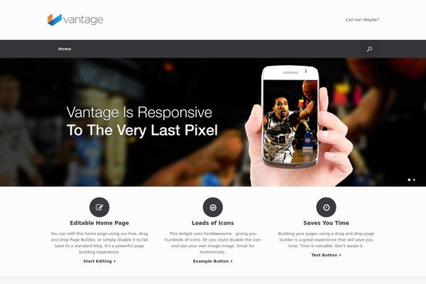 Vantage theme site design template sample