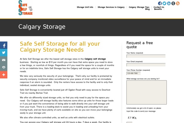 safeselfstoragecalgary.ca site used Theservicetheme