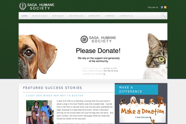 sagahumanesociety.org site used Animal_care_theme