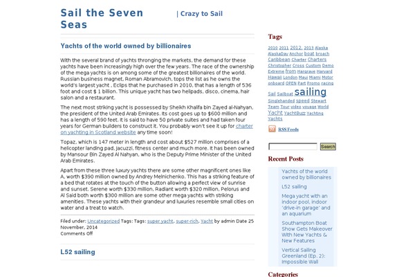 sailthesevenseas.net site used Simple Blue