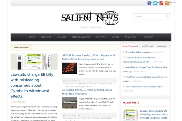 Tribune theme site design template sample