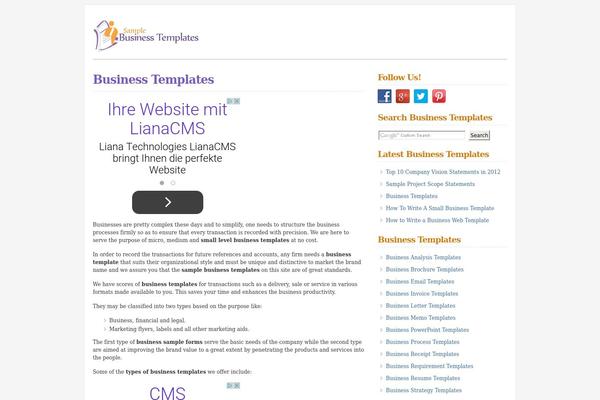samplebusinesstemplates.com site used WP-DaVinci 2.0
