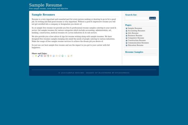 Shades of Blue theme site design template sample