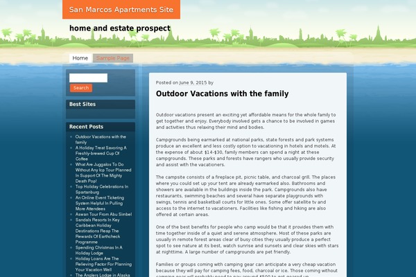 Beach theme site design template sample