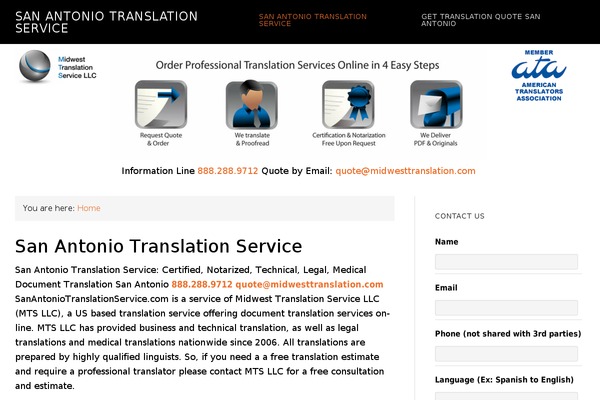 sanantoniotranslationservice.com site used Eleven40 Pro
