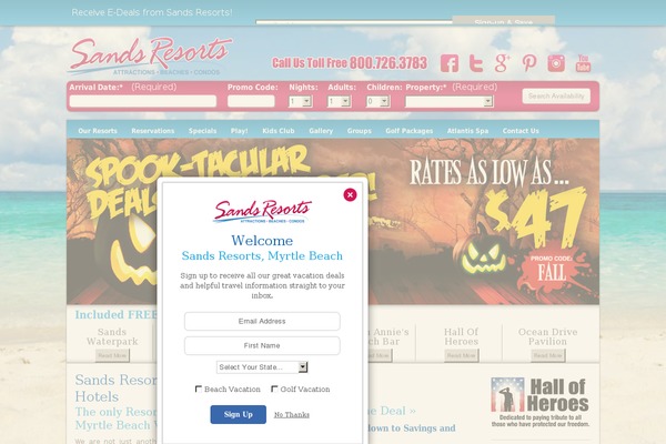 sandsresorts2014 theme websites examples