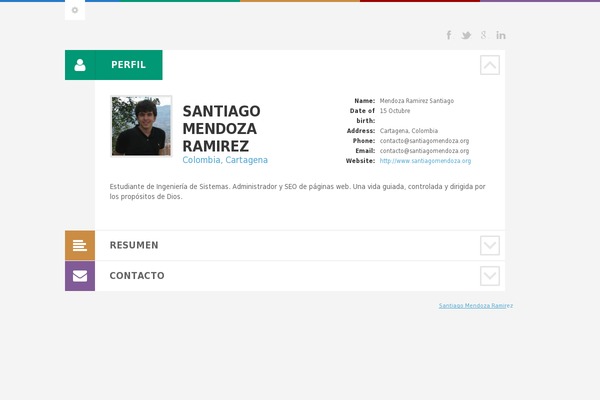 Cv theme site design template sample