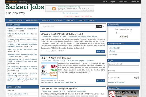 sarkari-jobs.org site used Xcel