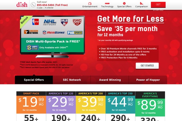 Dish theme site design template sample