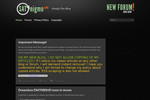 satnigmo.com site used Fast Blog