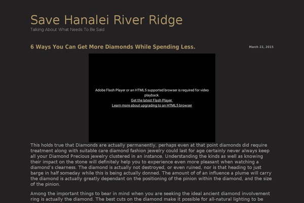 savehanaleiriverridge.com site used Black Paper