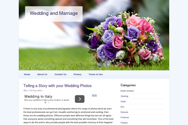 Wedding Bells theme site design template sample