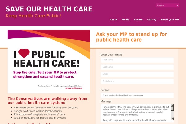 saveourhealthcare.ca site used Accord