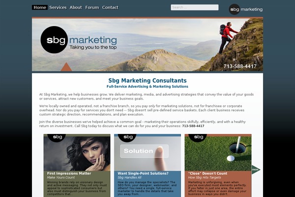 Sbg theme site design template sample