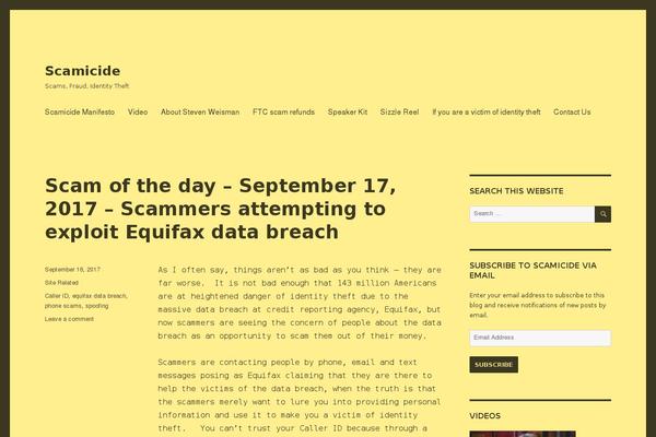 scamicide.com site used Divi Child