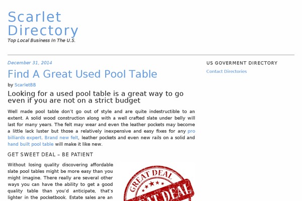 Serena theme site design template sample
