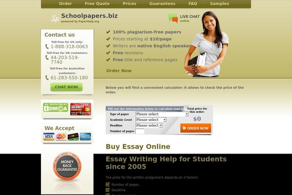 schoolpapers.biz site used Pw-green