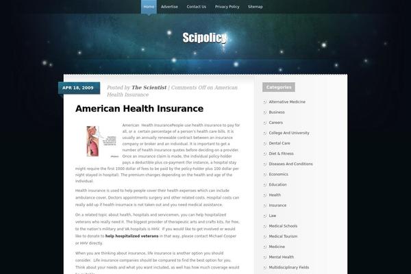scipolicy.net site used Glow