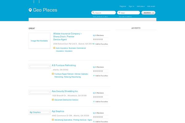 GeoPlaces theme site design template sample