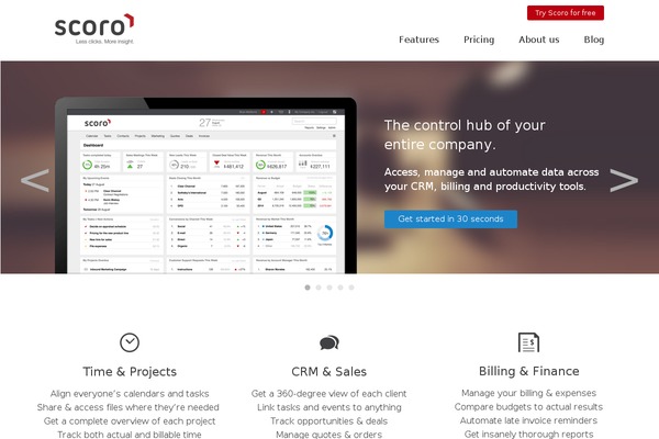 scoro.com site used Scoro-web