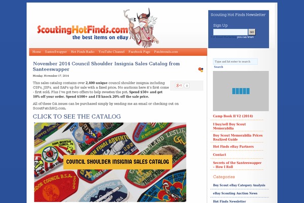 scoutinghotfinds.com site used Scout
