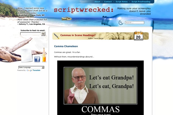 Site using WP Scrippets plugin