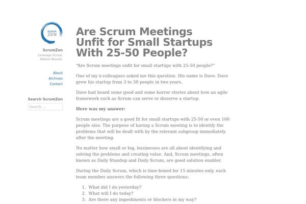 scrumzen.com site used Independent Publisher