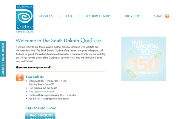 sdquitline.com site used Sdql