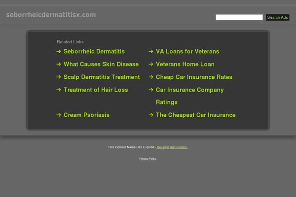seborrheicdermatitisx.com site used Elegantrush