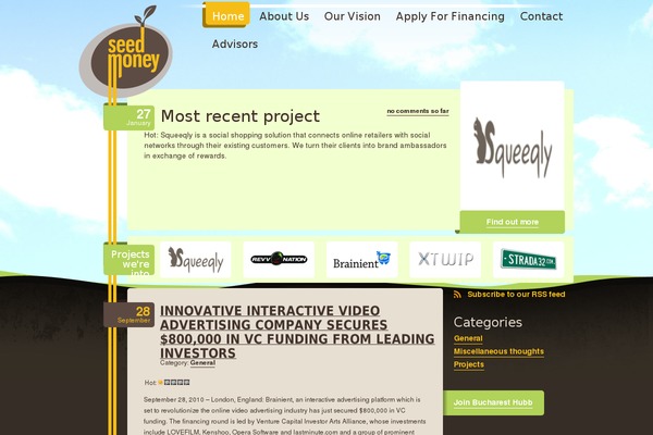 Seed theme site design template sample