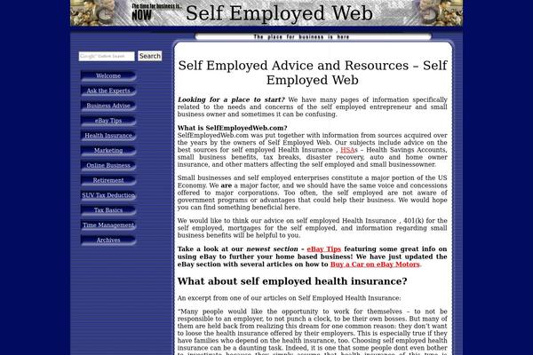 selfemployedweb.com site used Sew